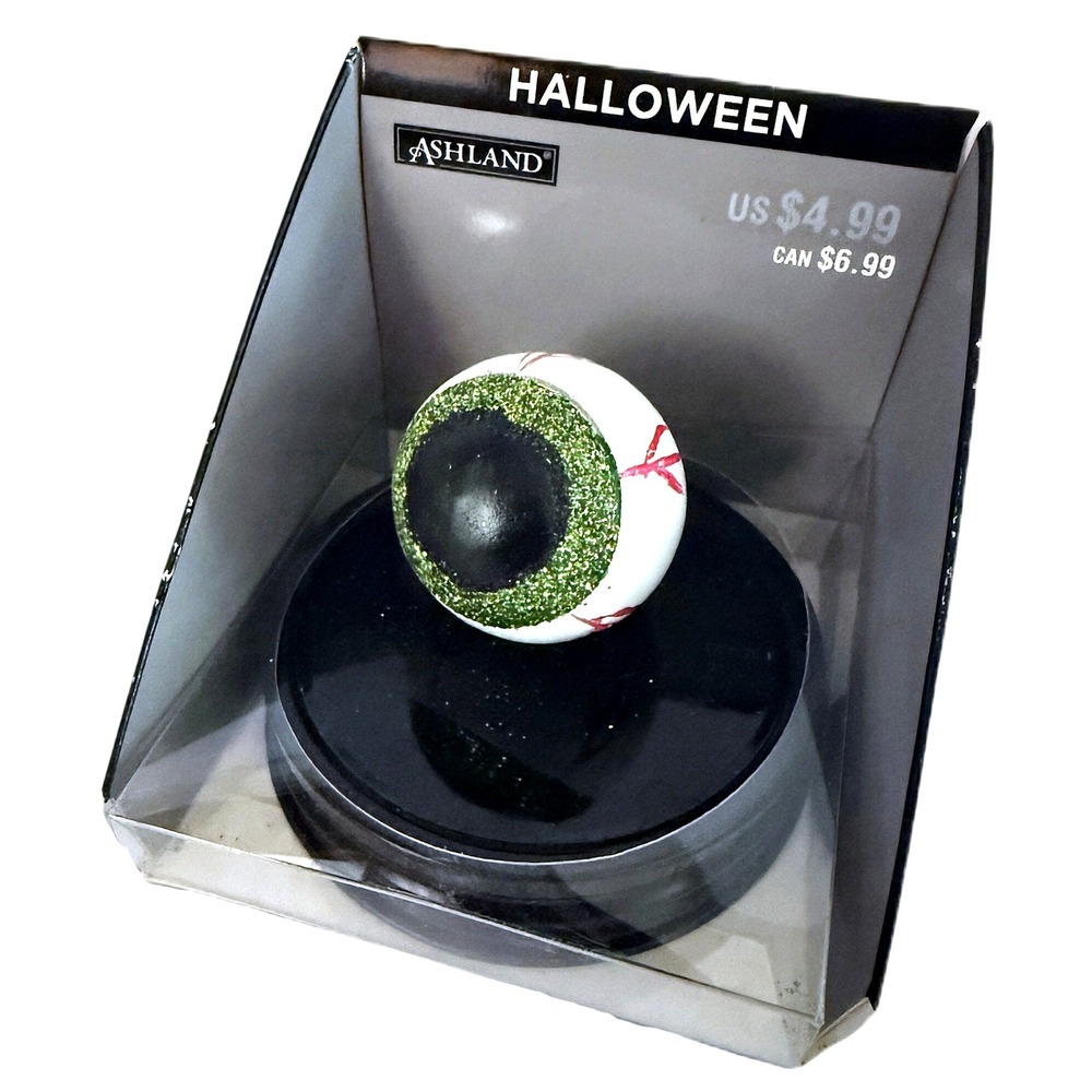 Vintage BLOODSHOT EYEBALL Halloween Mason Ball Jar Lid Topper Solid Resin, Metal